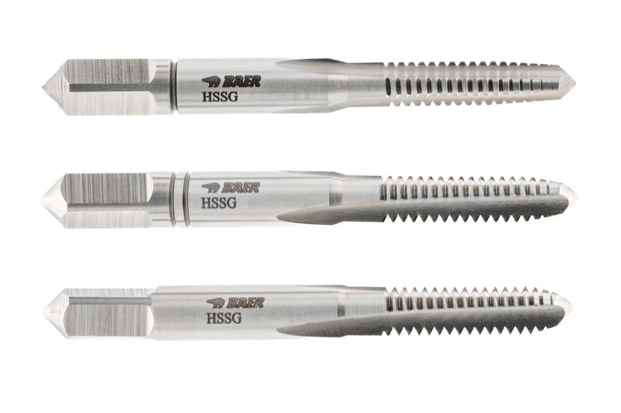 BSW 1/8 x 40 BAER HSSG Hand Tap Set (3pcs.)