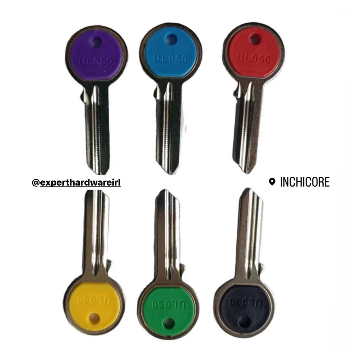 UL050 / U-5D Couored Key Blanks Bag of 100 FREE Shipping