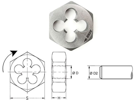 1/8 x 28 BSP BAER® HEXAGON DIE NUTS (262551214)