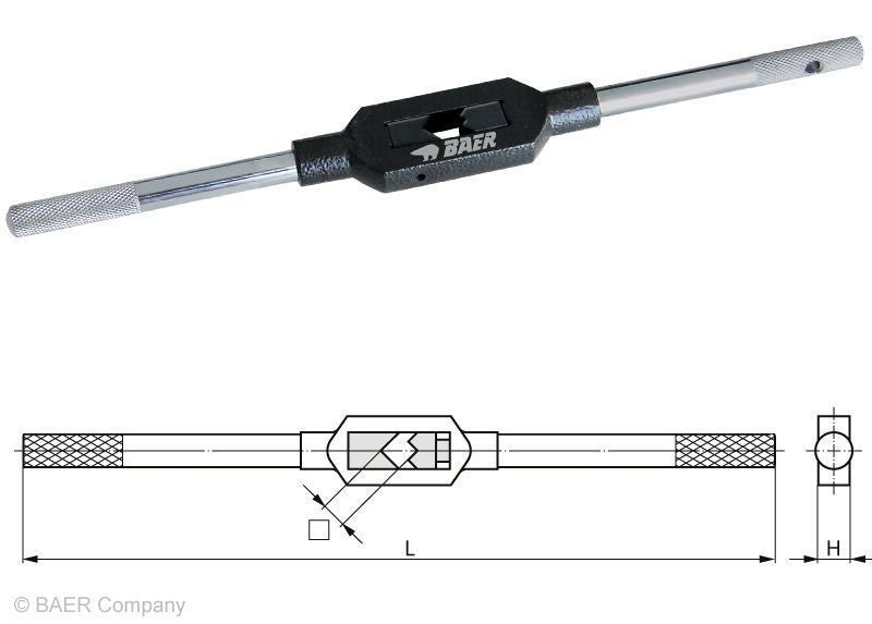 M9 - M27 ADJUSTABLE STEEL BAER TAP WRENCH -261404087 (P138)